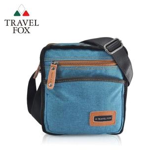 【TRAVEL FOX 旅狐】簡約單寧紋側背包(TB822-47 藍色)