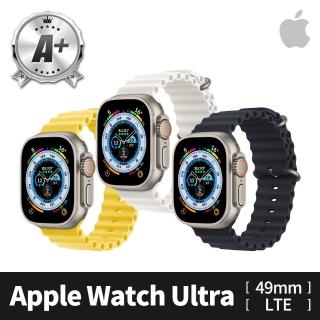 【Apple】A+ 級福利品 Apple Watch Ultra LTE 鈦金屬錶殼(副廠配件/海洋錶帶顏色隨機)