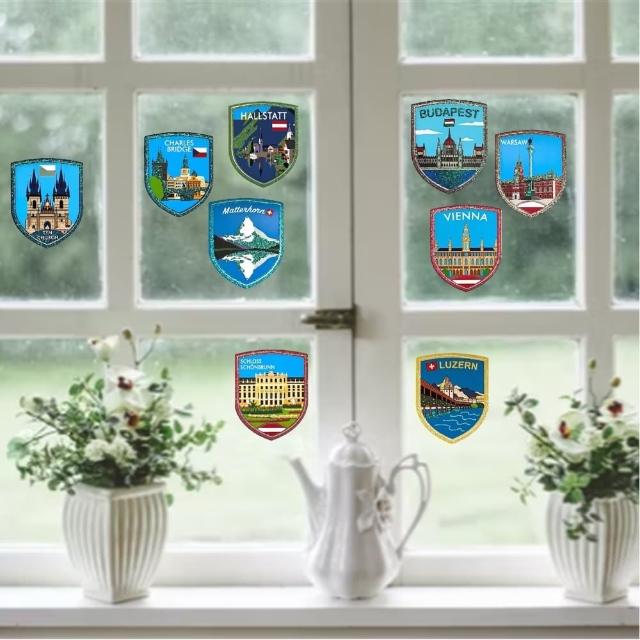 【A-ONE 匯旺】《炫彩玻璃貼系列》歐洲 一套9張 五彩蔥玻璃窗貼 自黏玻璃窗貼 DIY 裝飾 臥室客廳辦公室