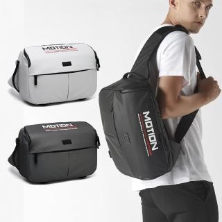 【MARSUS】MOTION 系列 VIKING 運動型側背包13吋電腦包 單肩包 側背包 胸包(黑/灰)