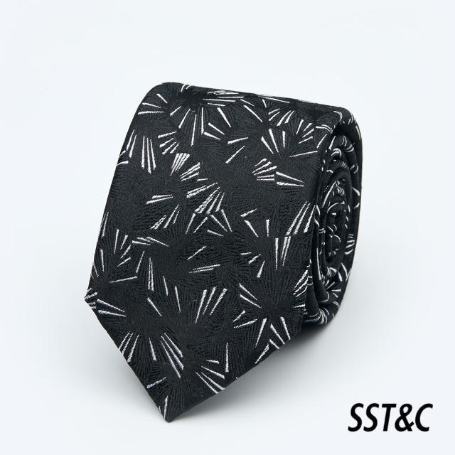 【SST&C 新品９折】黑色幾何窄版領帶1912403010