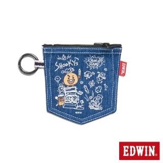 【EDWIN】男女裝 BT21牛仔證件套(咖啡色)