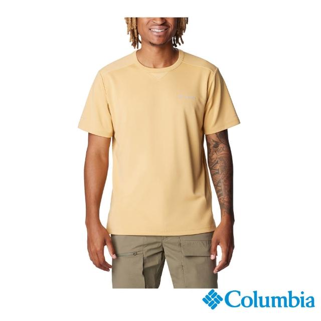 【Columbia 哥倫比亞 官方旗艦】男款-Black Mesa涼感快排短袖上衣-黃色(UAO14400YL/IS  明星商品)