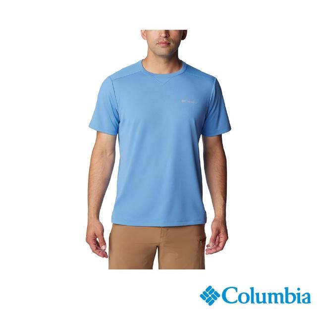 【Columbia 哥倫比亞 官方旗艦】男款-Black Mesa涼感快排短袖上衣-藍色(UAO14400BL/IS)