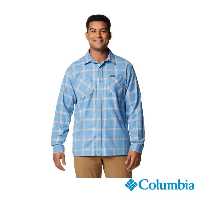 【Columbia 哥倫比亞 官方旗艦】男款-Landroamer格紋長袖襯衫-藍色(UAM58470JC/IS)