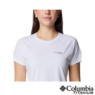 【Columbia 哥倫比亞】女款-鈦Cirque River酷涼快排短袖上衣-白色(UAR02470WT/IS)