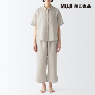 【MUJI 無印良品】女萊賽爾混麻涼感舒適短袖家居睡衣(共3色)