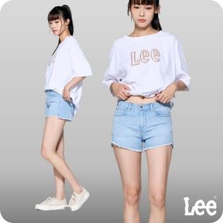 【Lee】女裝 牛仔短褲 / 涼感 中腰 下擺抽鬚 淺藍洗水 / Jade Fusion 系列(LL22014570X)
