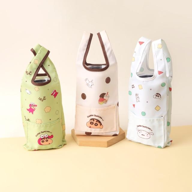 【Norns】蠟筆小新雙耳飲料袋(防水 折疊式環保飲料提袋)