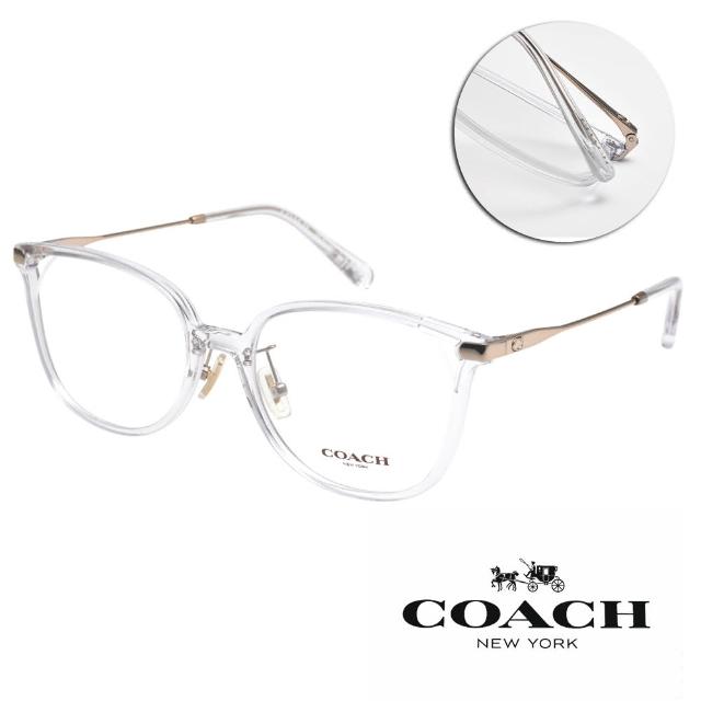 【COACH】膠框貓眼方框光學眼鏡(透明 金#HC6214D 5111)