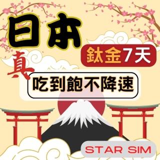 【星光卡 STAR SIM】日本鈦金上網卡7天 真不降速不限量吃到飽(旅遊上網卡 日本 網卡 日本網路 日本網卡)