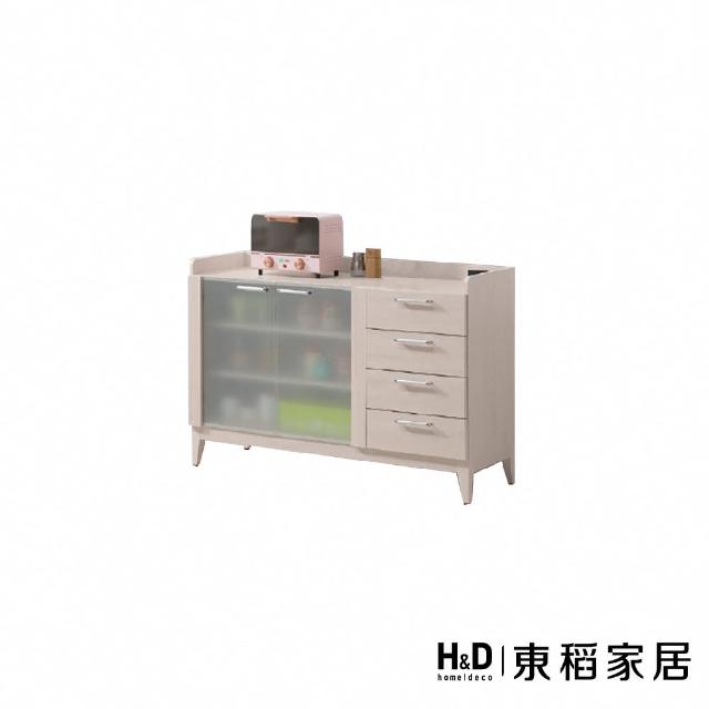 【H&D 東稻家居】原切白橡餐櫃4尺(TKHT-07184)