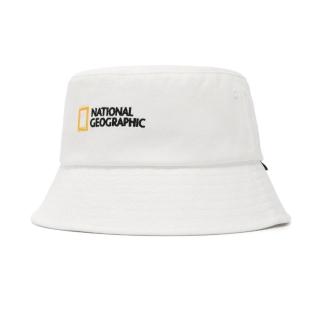 【National Geographic 國家地理】小 LOGO 漁夫帽-白色(百搭漁夫帽/穿搭必備)