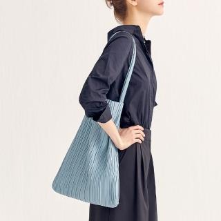 【BLUEORB】韓國 BLUEORB Each Bag 皺褶托特包 肩背包-內附收納袋(薄荷藍)
