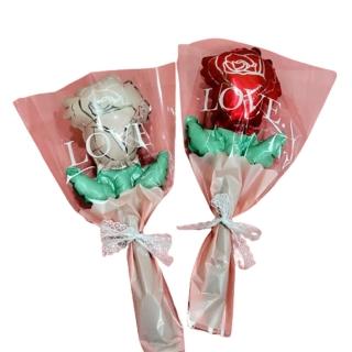 DIY 玫瑰花 氣球花束 / 10入包 / 手持氣球 母親節 康乃馨 鋁箔氣球 情人節 婚禮小物 造型氣球 告白氣球