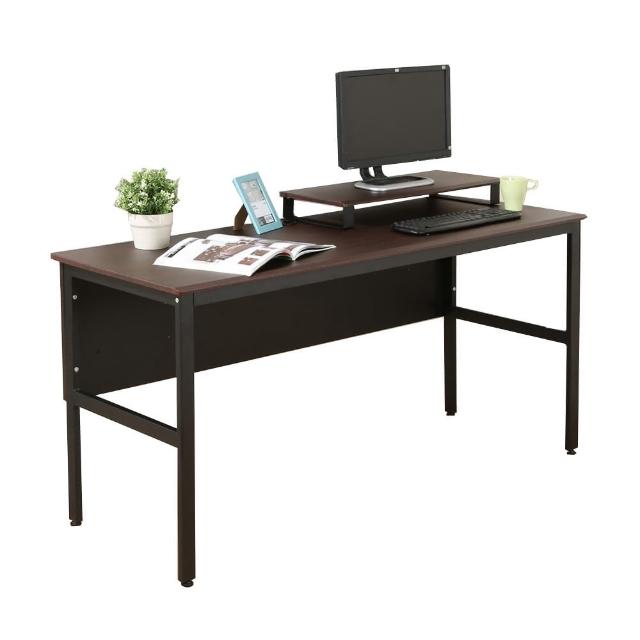 【DFhouse】頂楓150公分電腦桌+桌上架-胡桃色