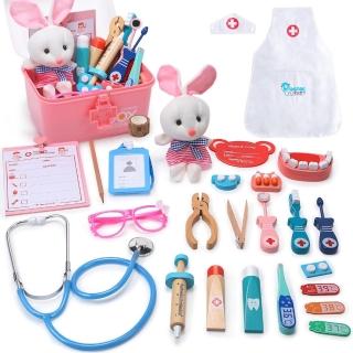 【CuteStone】兒童仿真牙醫木製醫生玩具40件套裝玩具