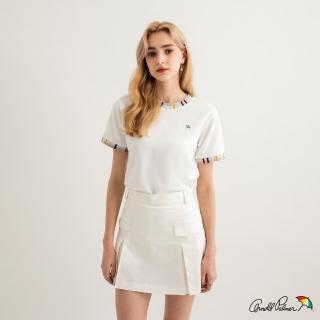 【Arnold Palmer 雨傘】女裝-經典配色提織領短袖上衣(白色)
