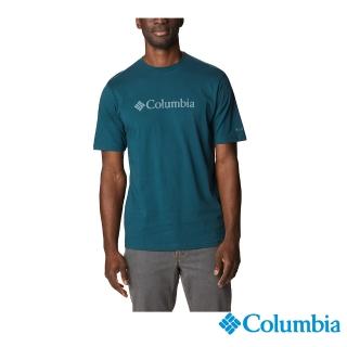 【Columbia 哥倫比亞 官方旗艦】男款-CSC Basic Logo短袖上衣-孔雀藍(UJO15860PC/HF)