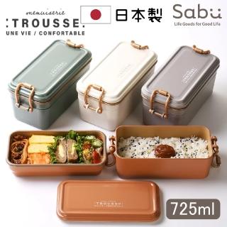 【SABU HIROMORI】日本製TROUSSE北歐風鎖扣雙層可微波大容量便當盒 莫蘭迪色(725ml 洗碗機 精緻 文青 復古)