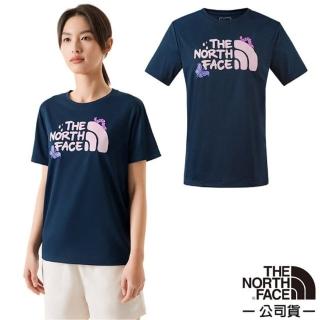 【The North Face】女 FLASHDRY 吸濕透氣排汗短袖圓領T恤.休閒套頭衫(88H2-8K2 北面山巔藍)