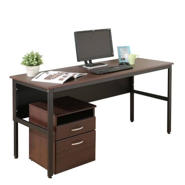 【DFhouse】頂楓150公分電腦桌+活動櫃-胡桃色