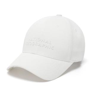 【National Geographic 國家地理】矽膠 LOGO 棒球帽 - 白色(日常穿搭/棒球帽)