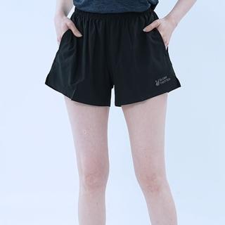 【遊遍天下】買再送MIT內褲 台灣製女款抗UV防潑水運動褲短褲GP1017黑色(瑜珈 慢跑 路跑 休閒)