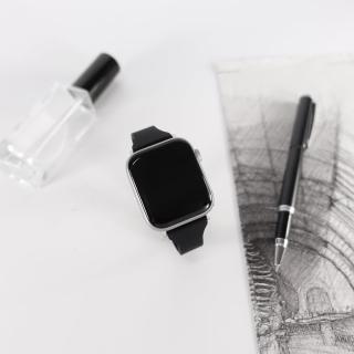 【Watchband】Apple Watch 全系列通用錶帶 蘋果手錶替用錶帶 經典色系 矽膠錶帶(黑色)
