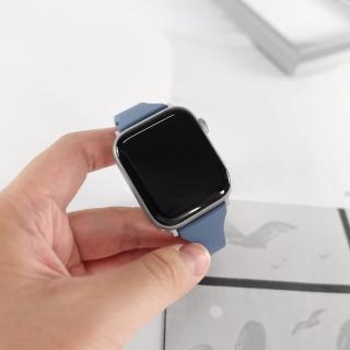 【Watchband】Apple Watch 全系列通用錶帶 蘋果手錶替用錶帶 經典色系 矽膠錶帶(霧藍色)