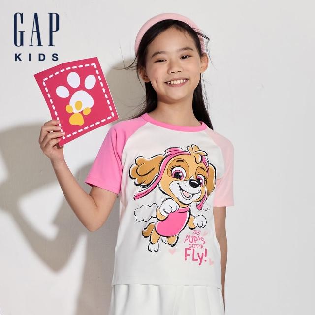 【GAP】兒童裝 Gap x 汪汪隊立大功聯名 Logo純棉印花圓領短袖T恤-白色(545499)