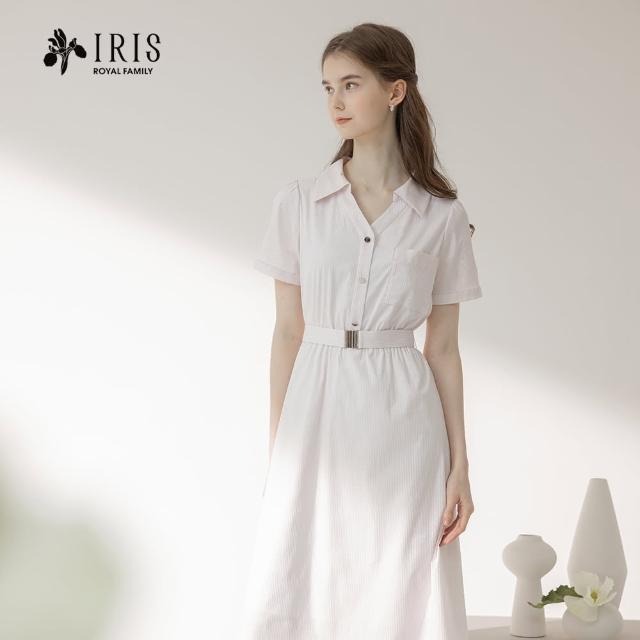 【IRIS 艾莉詩】都會風尚條紋收腰連衣裙-4色(42633)
