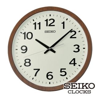 【SEIKO 精工】夜光滑動式秒針靜音掛鐘 QXA799B(40cm玻璃大鏡面 有秒針 SK048)