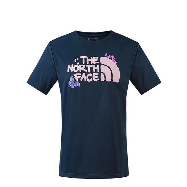 【The North Face】TNF 北臉 短袖上衣 休閒 W SUN CHASE GRAPHIC SS TEE - AP 女 藍色(NF0A88H28K2)