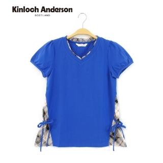 【Kinloch Anderson】側邊格紋拼接綁帶短袖上衣 金安德森女裝(KA0555313)