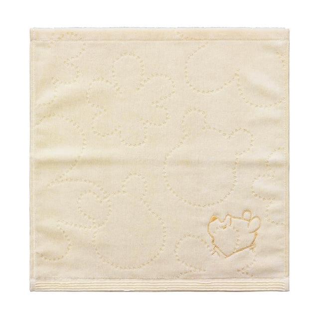 【Marushin 丸真】迪士尼 小熊維尼 刺繡純棉方巾 簡簡單單