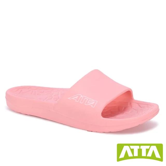 【ATTA】舒適幾何紋室外拖鞋(粉色)