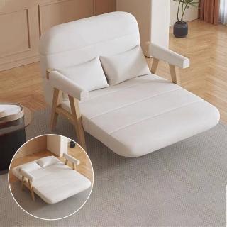【大城小居】日式可折疊沙發床 120cm海綿款(小戶型沙發床 附抱枕)
