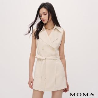 【MOMA】帥氣西裝領連身褲(杏色)