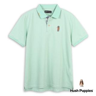 【Hush Puppies】男裝 POLO衫 趣味英文字印花度假衝浪狗寬版POLO衫(淺綠 / 43101101)