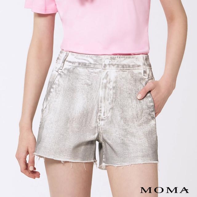 【MOMA】率性刷色牛仔短褲(灰色)
