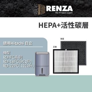 【RENZA】適用 Hitachi 日立 RD-22FC RD-18FC RD-FC系列 清淨型除濕機(HEPA濾網+活性碳濾網 濾芯 濾心)