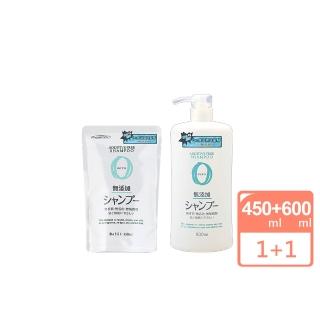 【日本熊野】Zero無添加洗髮精600ml+補充包450ml