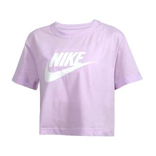 【NIKE 耐吉】女短款T恤-休閒 慢跑 運動 上衣 馬卡龍紫(BV6176-511)
