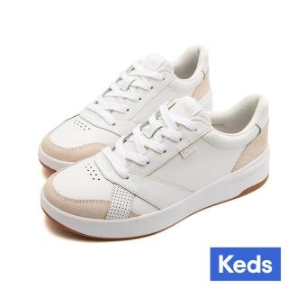 【Keds】THE COURT 復古時尚皮革運動風鞋款-白(9243W123400)