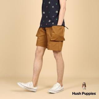 【Hush Puppies】男裝 短褲 立體口袋抽繩漁夫帽狗工裝短褲(咖啡色 / 43122105)