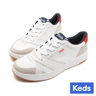 【Keds】THE COURT 復古時尚皮革運動風鞋款-白(9243W123099)