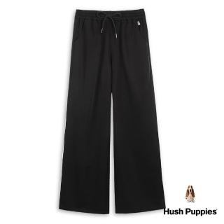 【Hush Puppies】女裝 長褲 質感素色綁帶寬鬆休閒長褲(黑色 / 43221103)