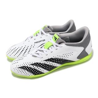 【adidas 愛迪達】足球鞋 Predator Accuracy.4 IN SAL 男鞋 灰 黑 綠 室內 運動鞋 愛迪達(GY9986)