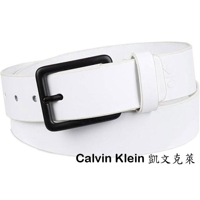 【Calvin Klein 凱文克萊】2024男經典時尚白色皮帶-網(預購)